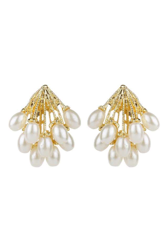 Gold-Plated-Pearl-Bunch-Earrings