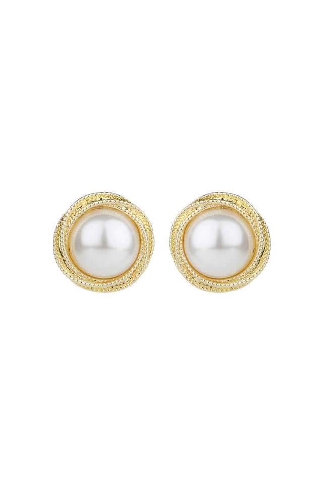 Gold-Plated-Pearl-Bunch-Earrings