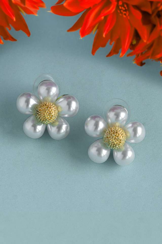 Gold-Plated-Pearl-Bunch-Earrings