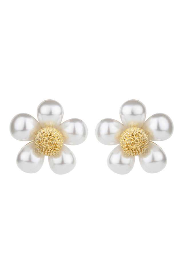 Gold-Plated-Pearl-Bunch-Earrings