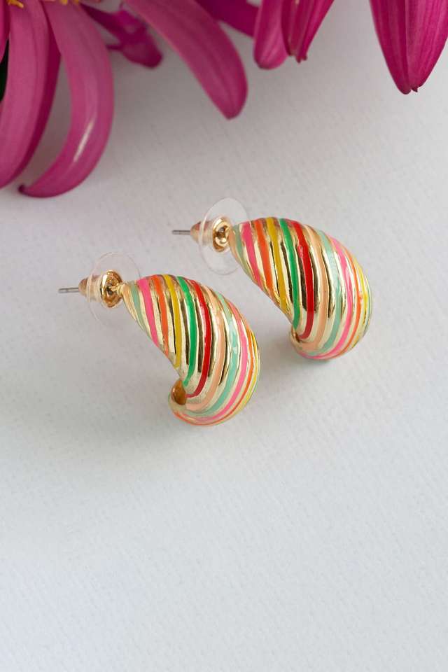 Metal-Semi-Hoop-Earrings