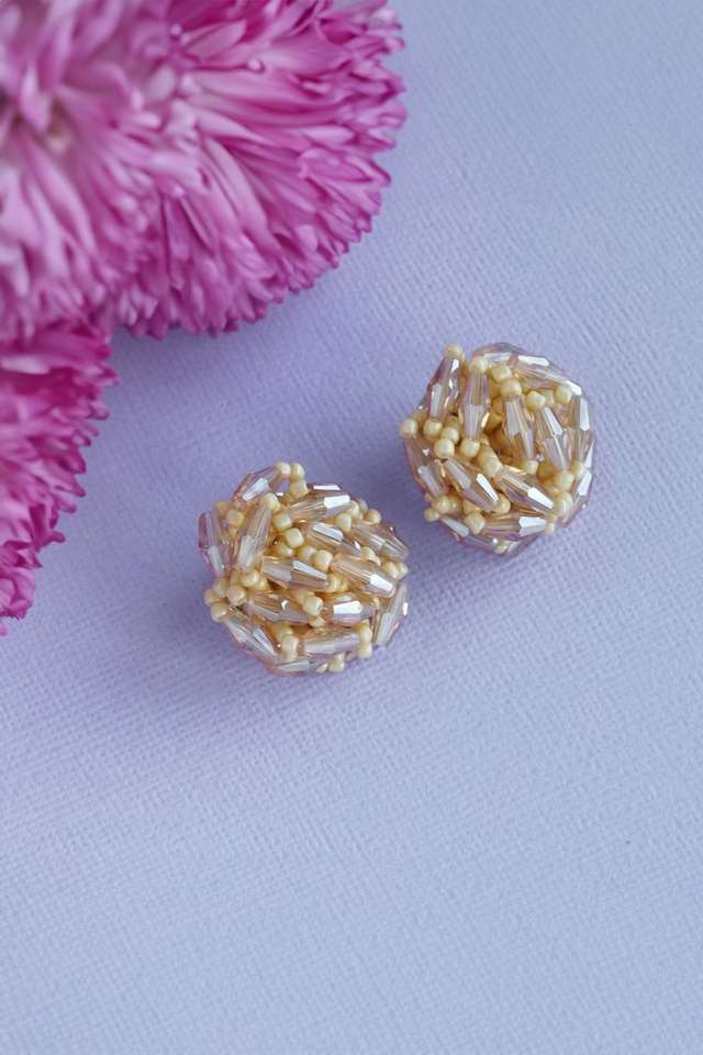 Crystal-And-Beads-Stud-Earrings