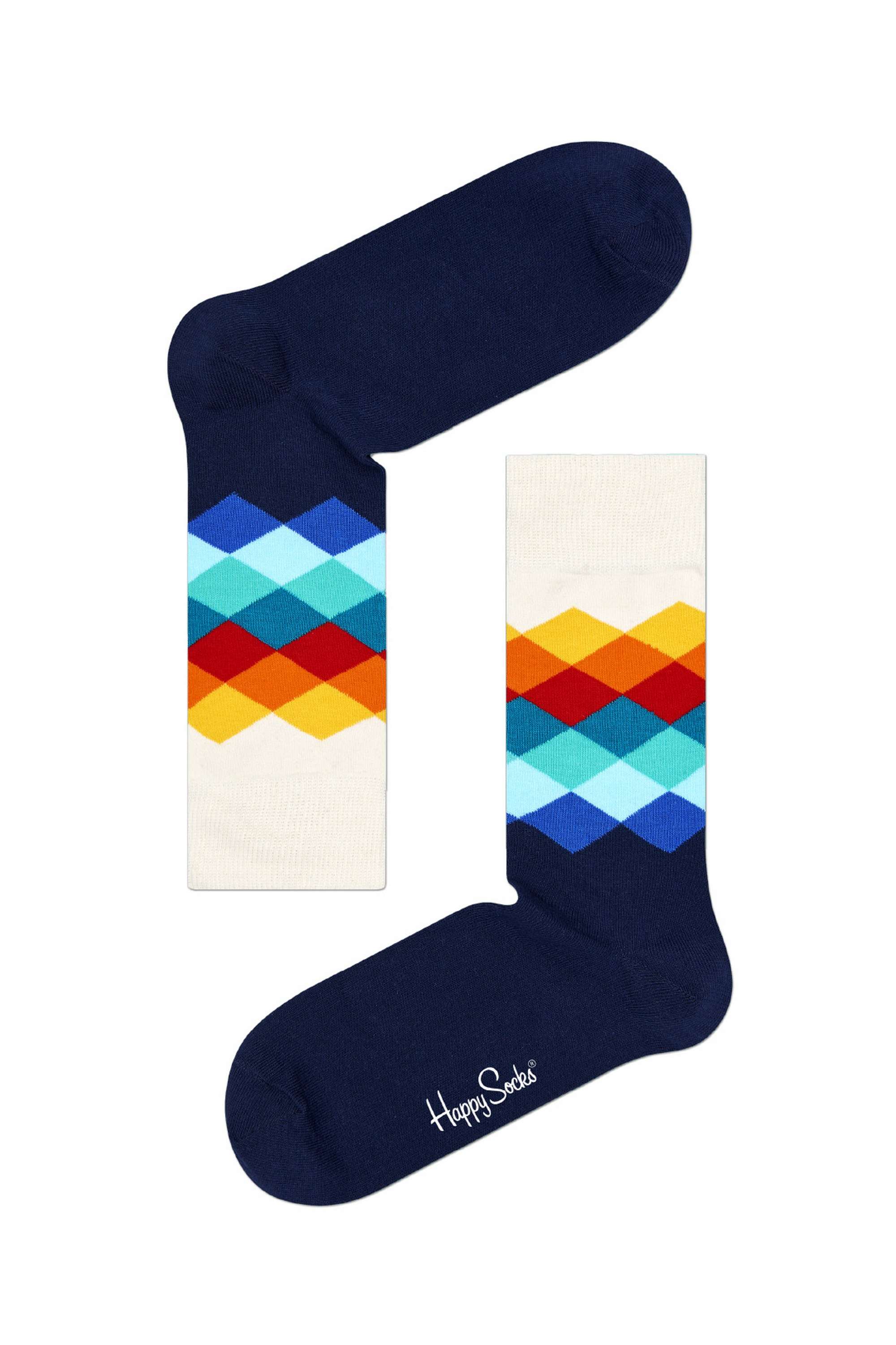 Cotton-Printed-Faded-Diamond-Sock-For-Women-And-Men
