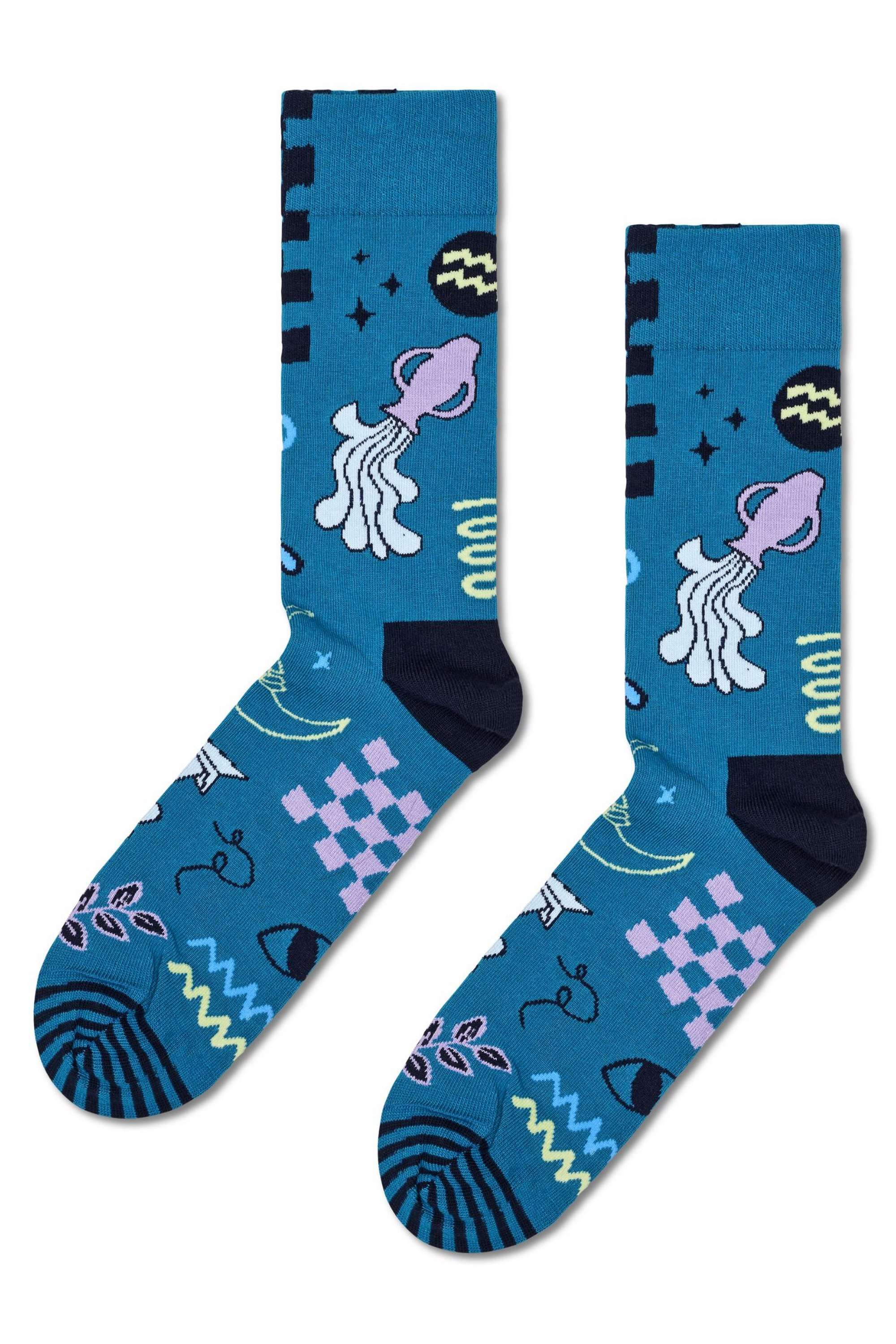 Cotton-Printed-Aquarius-Sock-For-Women-And-Men