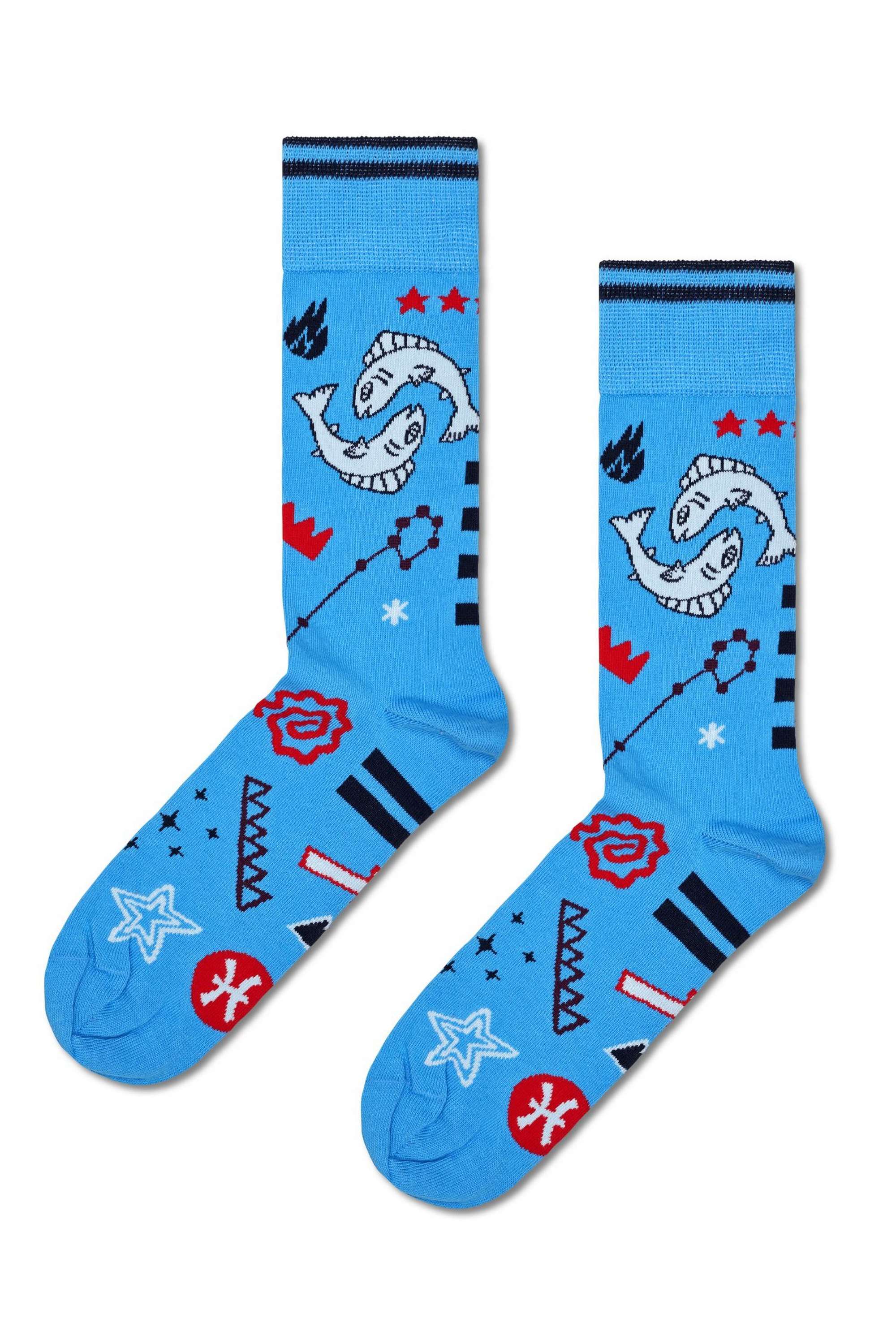 Cotton-Printed-Pisces-Sock-For-Women-And-Men
