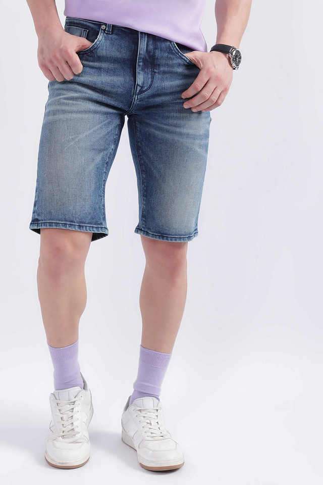 Solid-Cotton-Regular-Fit-Men-s-Casual-Wear-Shorts