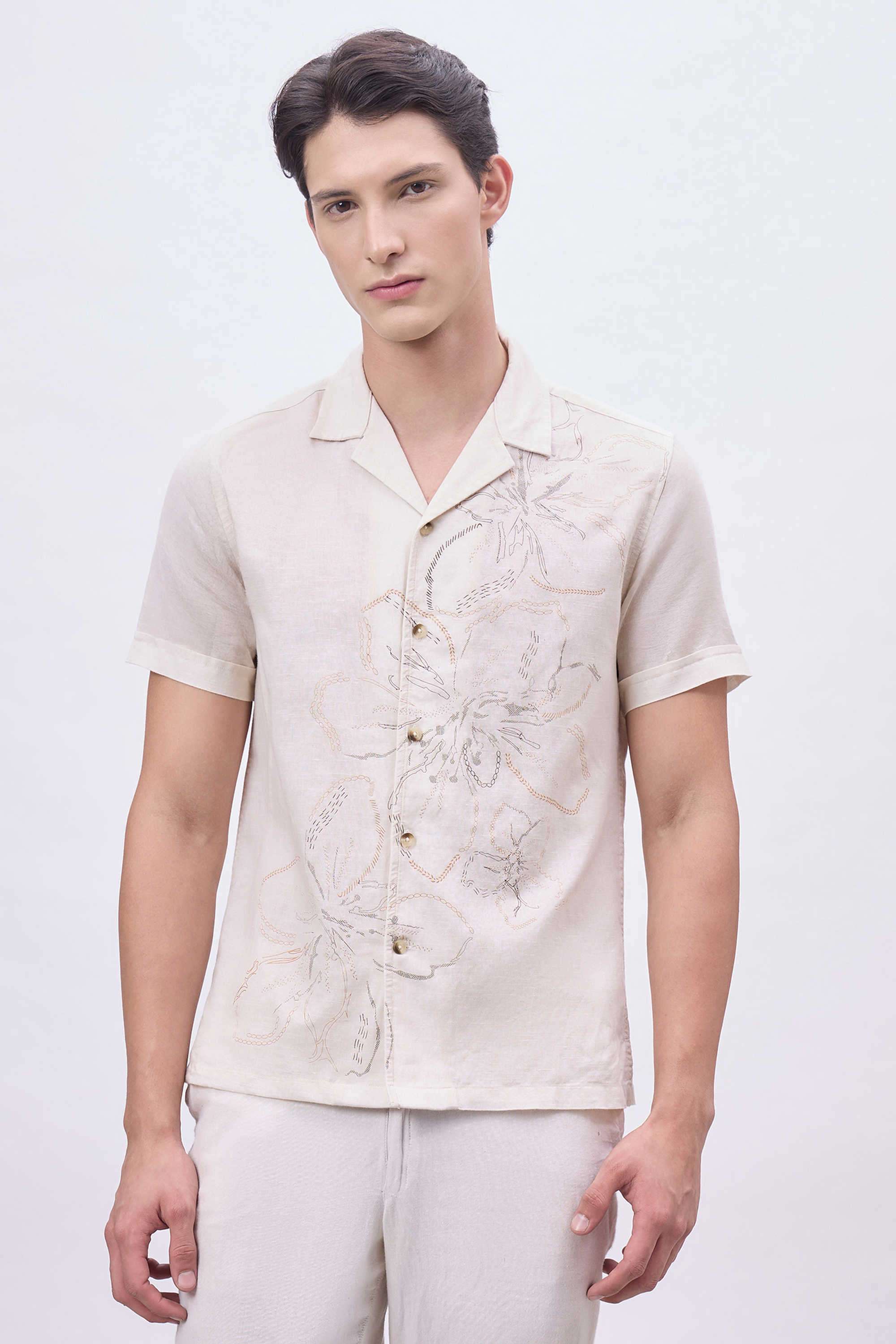 Solid-Cotton-Blend-Relaxed-Fit-Men-s-Casual-Shirt