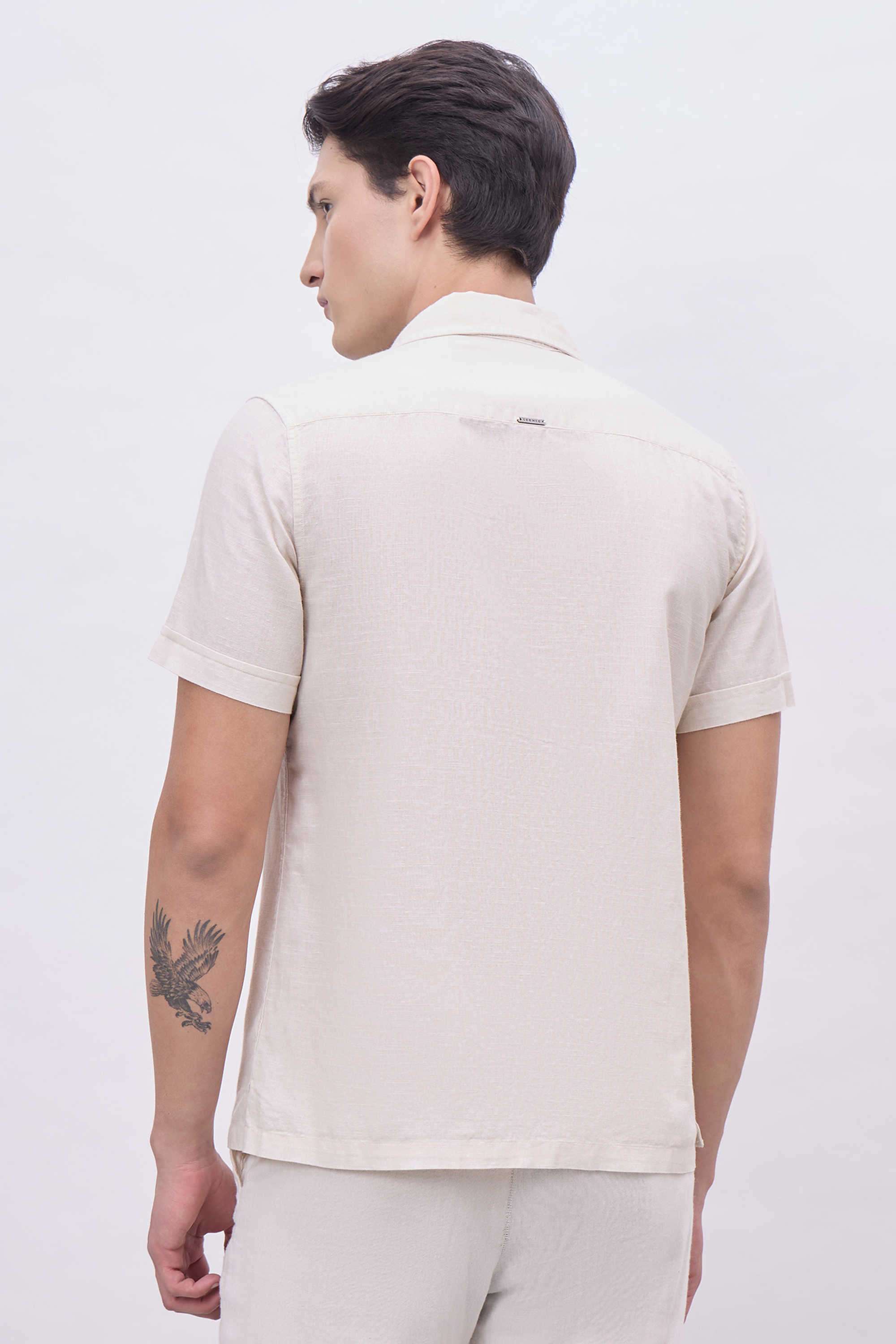 Solid-Cotton-Blend-Relaxed-Fit-Men-s-Casual-Shirt