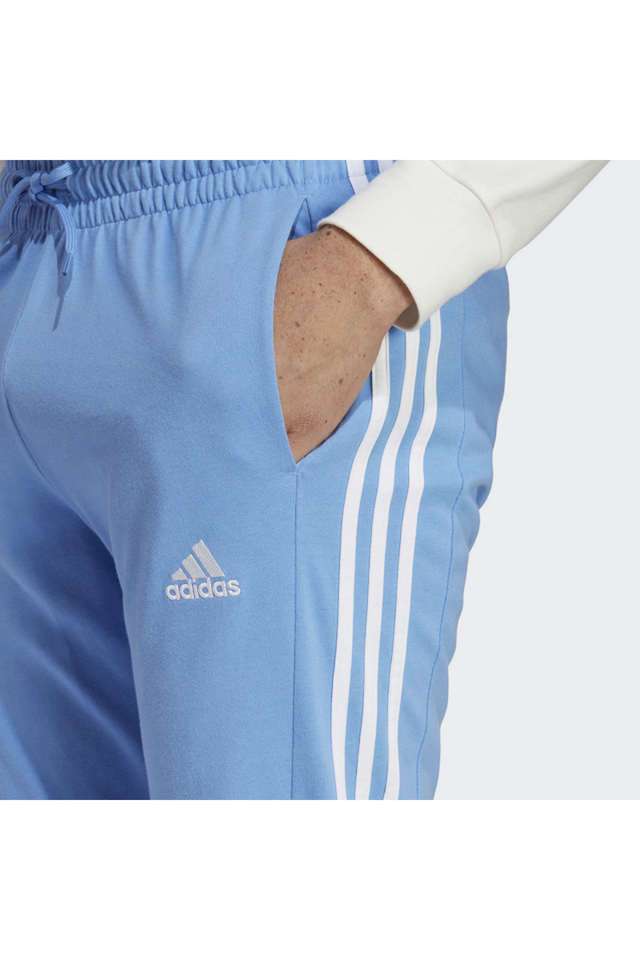 Buy ADIDAS blue Stripes Cotton Regular Fit Men's Track Pants