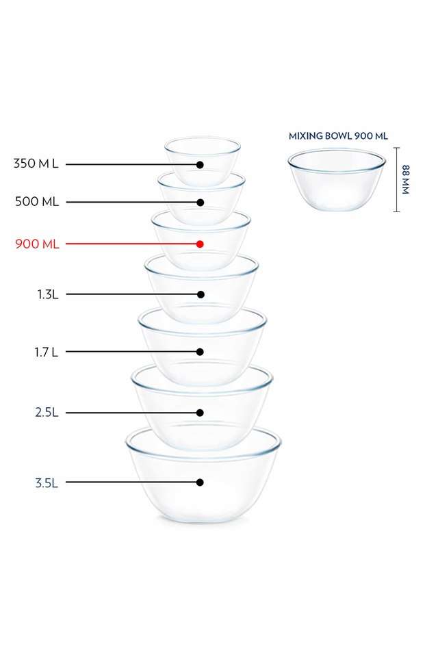 Borosilicate-Glass-Microwave-Safe-Mixing-&-Serving-Bowl-Set-of-2-with-Lid-(900-ml-each)-Clear