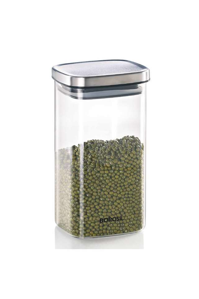 Classic-Square-Glass-Jar-Air-Tight-Storage-Container-For-Kitchen-1.4-L-Clear