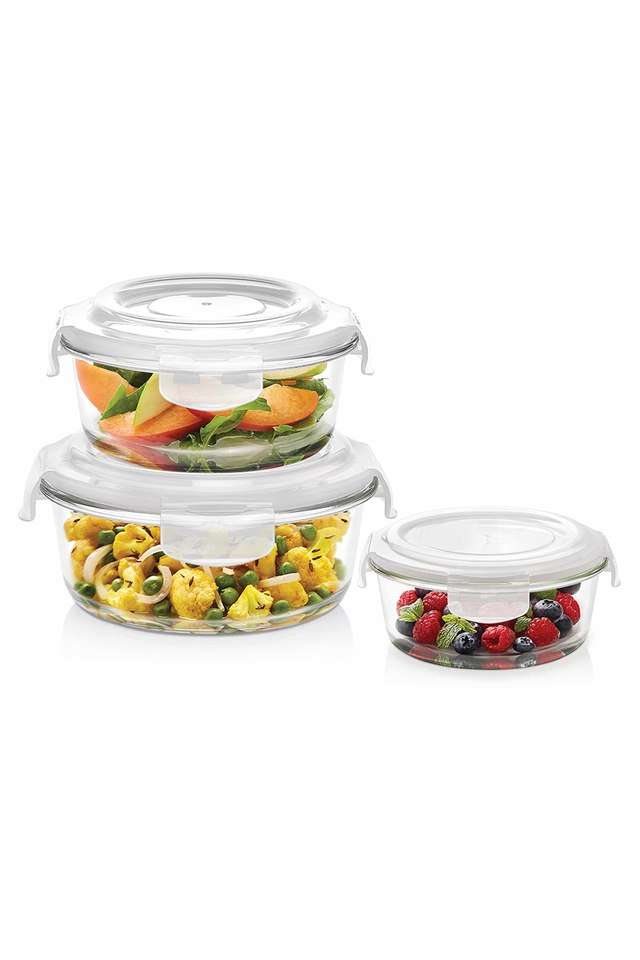 Klip-N-Store-Set-of-3-Microwave-&-Oven-Safe-Gift-Set-Glass-Storage-Container-400ml-620ml-&-950ml