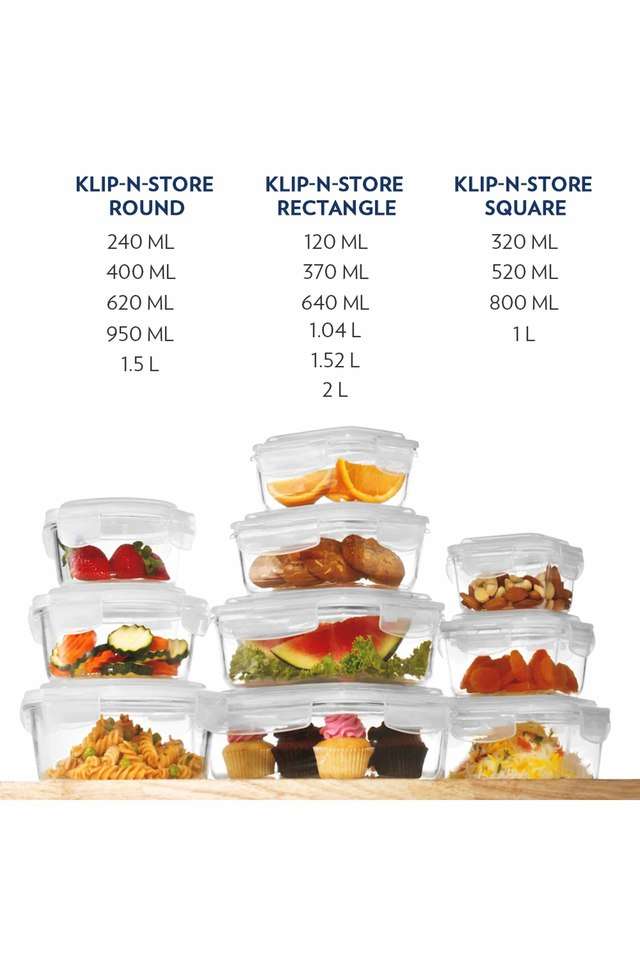 Klip-N-Store-Set-of-3-Microwave-&-Oven-Safe-Gift-Set-Glass-Storage-Container-400ml-620ml-&-950ml