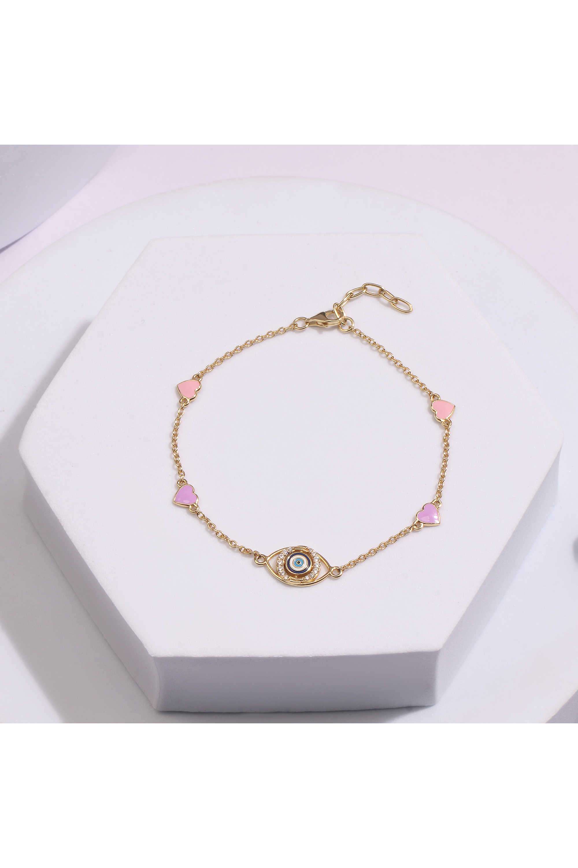 925-Silver-18Kt-Gold-Plated-Hypoallergenic-Evil-Eye-Anklet-for-Baby