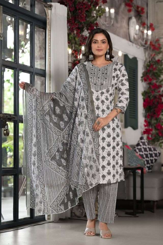 Printed-Knee-Length-Cotton-Woven-Women-s-Kurta-Set