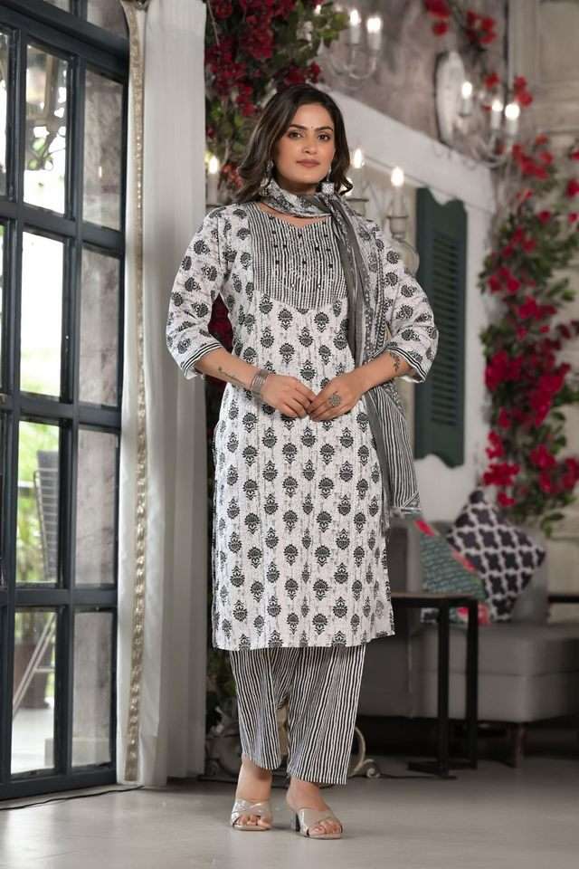 Printed-Knee-Length-Cotton-Woven-Women-s-Kurta-Set