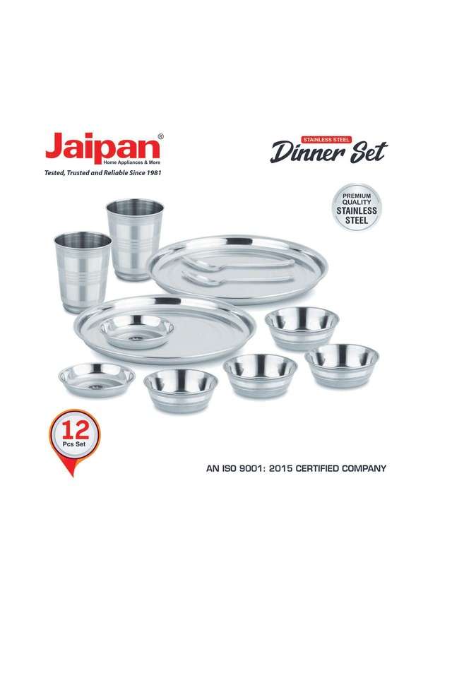 Buy Jaipan NoColour Stainless Steel DInner Set Of 12 (Silver