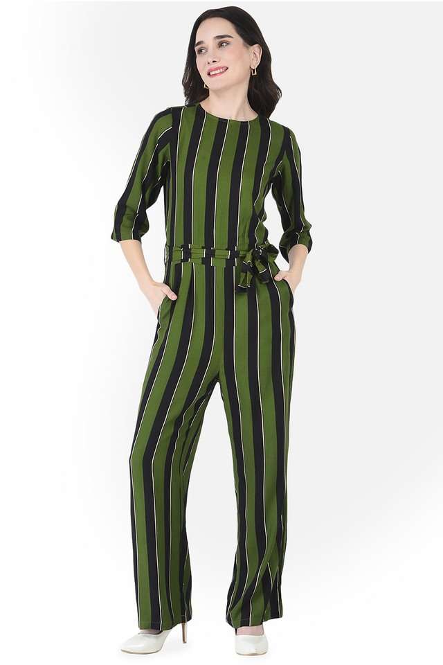 crimsoune club Stripes Lyocell Slim Fit Women's Casual Jumpsuit-picture-25