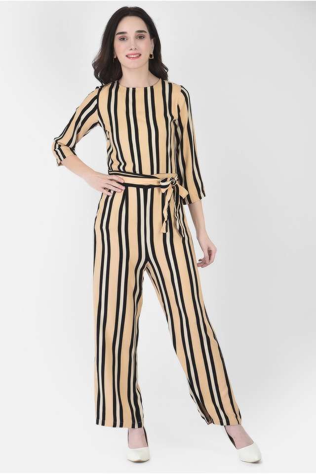 crimsoune club Stripes Lyocell Slim Fit Women's Casual Jumpsuit-picture-29