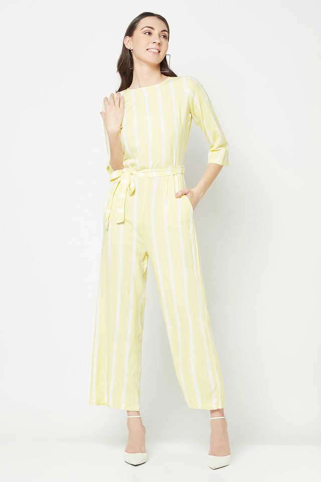 crimsoune club Stripes 3/4 Sleeves Lyocell Women's Jumpsuit-picture-10