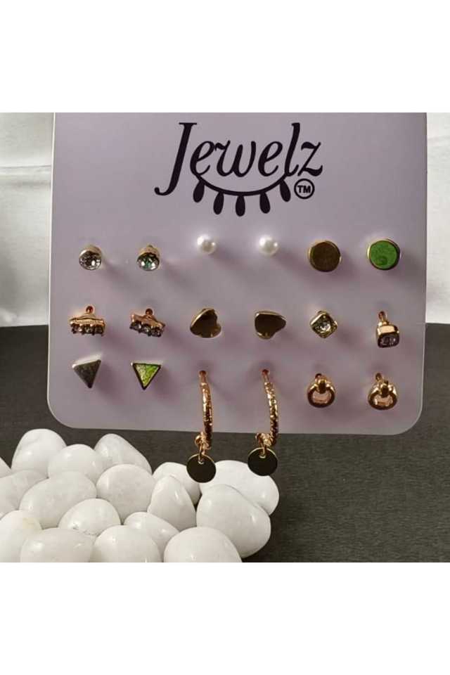 Gold-Plated-Combo-Set-9-Pairs-of-Stylish-Alloy-Earrings-for-Women-&-Girls-(22-cm)