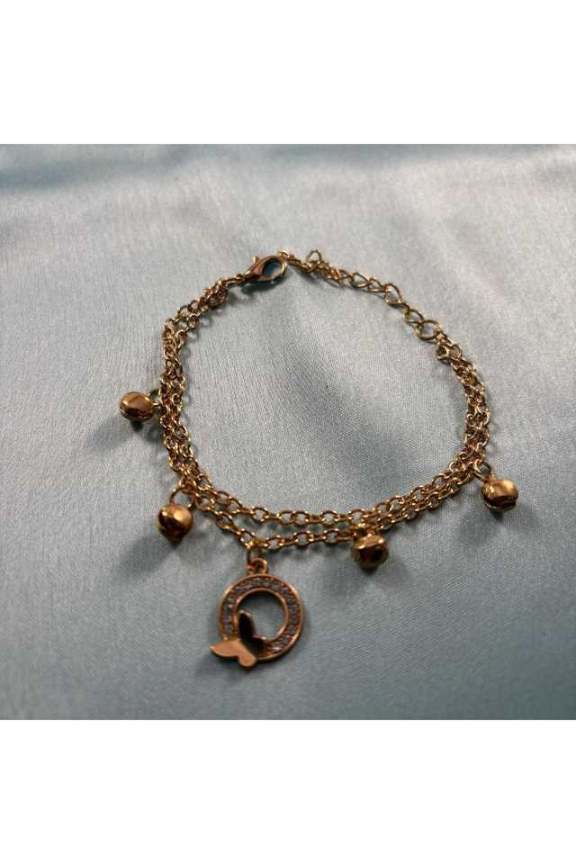 Gold-Plated-Alloy-Charms-Bracelet-Elegant-Metal-Bracelet-for-Women-&-Girls-(5.9-cm)