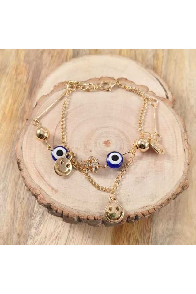 Gold-Evil-Eye-Charm-Bracelet-Stylish-Alloy-Bracelet-for-Women-&-Girls-(4.5-cm)