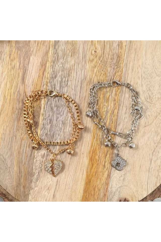 Gold-or-Silver-Plated-Charms-Bracelet-Elegant-Metal-Bracelet-for-Women-&-Girls-(4.5-cm)