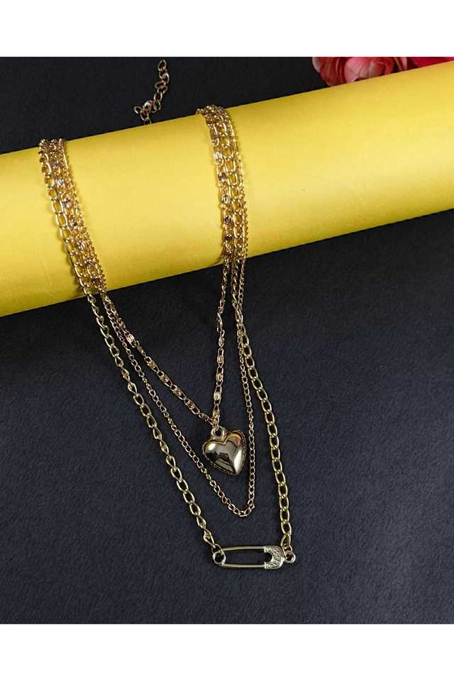 Gold-Layered-Necklace-Chic-Multi-Layer-Chain-for-Women-&-Girls