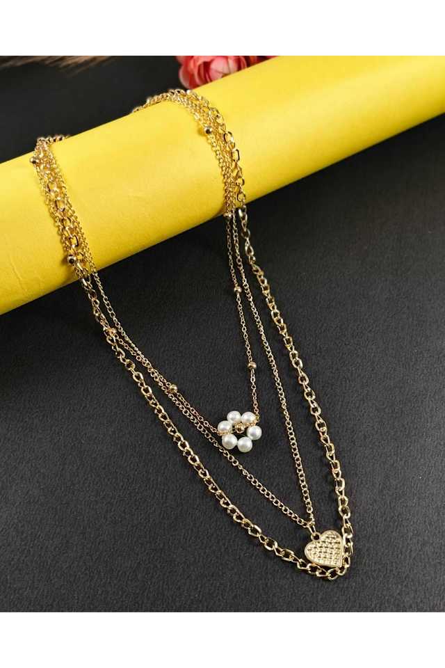 Gold-Layered-Necklace-Elegant-Multi-Layer-Chain-for-Women-&-Girls