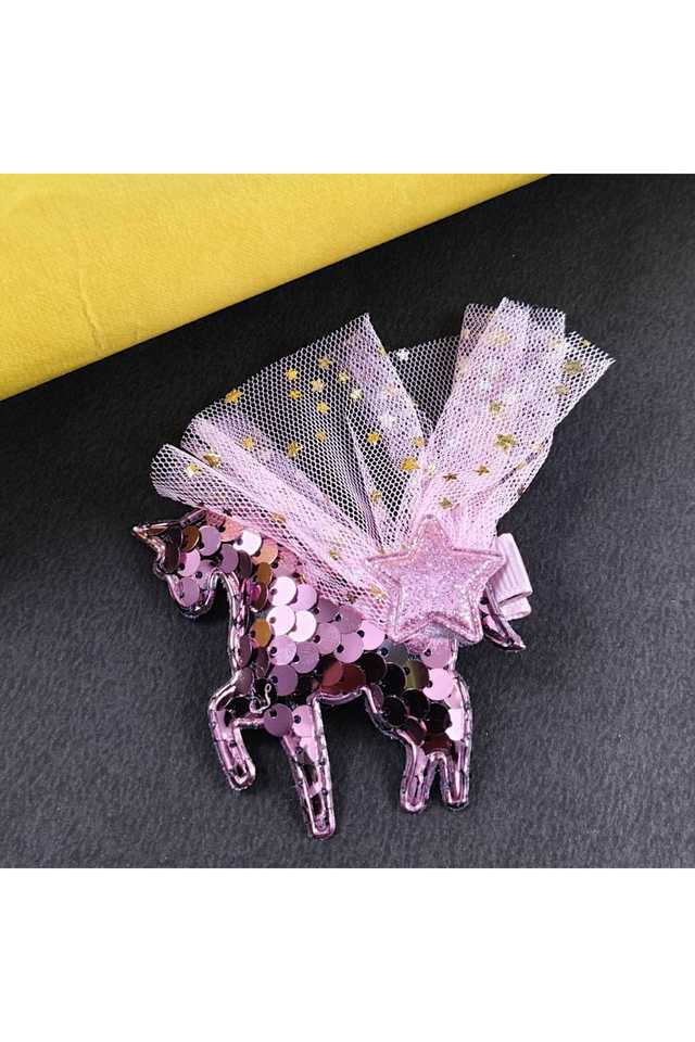 Pink-Unicorn-Hair-Clip---Plastic-Hair-Accessory---15.7-cm-(1-Pc)