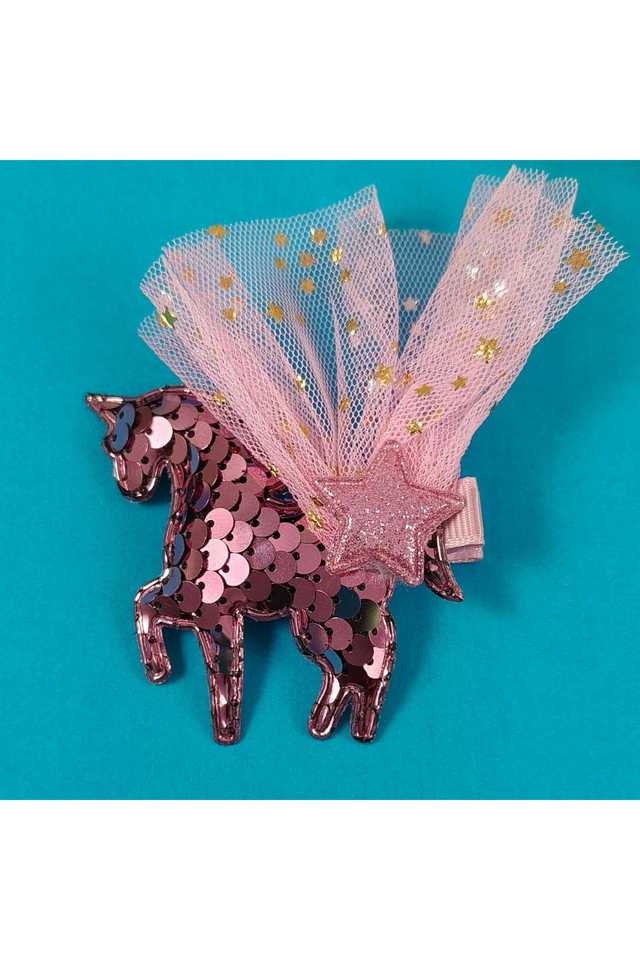 Pink-Unicorn-Hair-Clip---Plastic-Hair-Accessory---15.7-cm-(1-Pc)