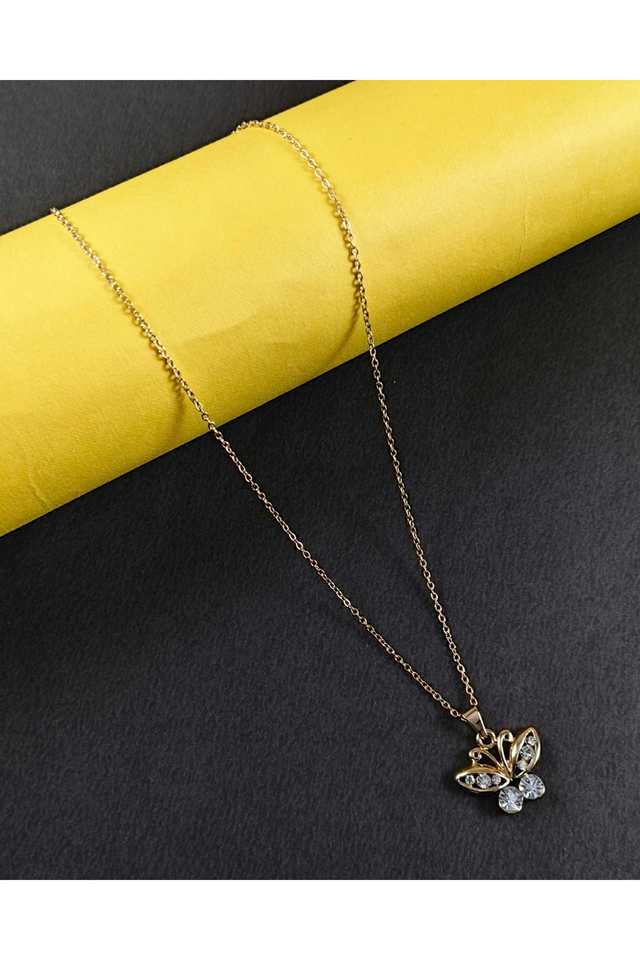 Gold-Plated-Butterfly-Pendant-Elegant-Alloy-Pendant-for-Women-&-Girls