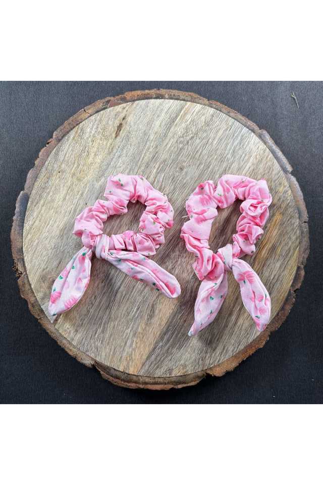 Pink-Rubber-Bands-Set-of-2-Soft-&-Stretchy-Hair-Ties-(4-cm)