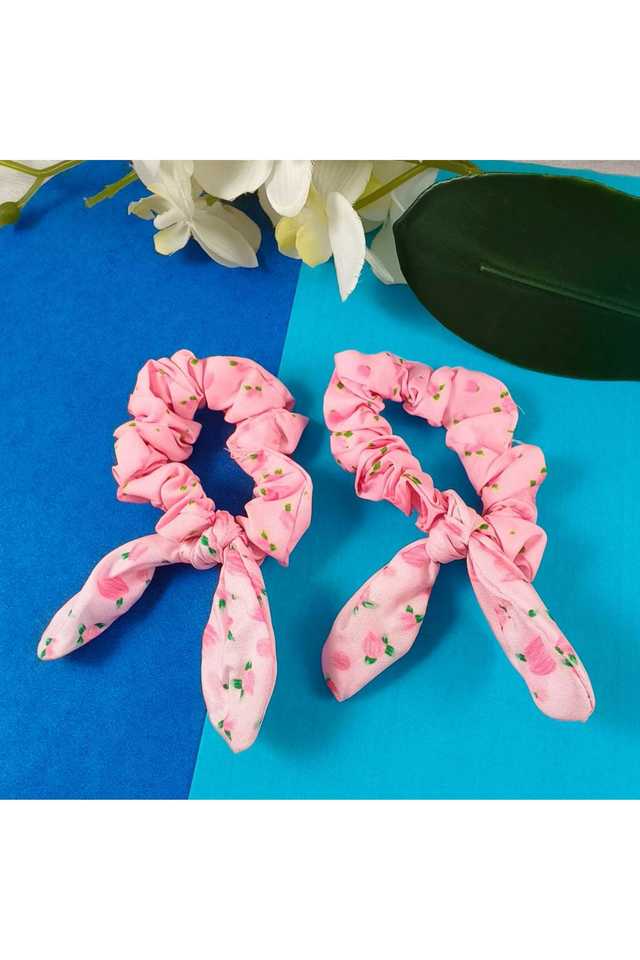 Pink-Rubber-Bands-Set-of-2-Soft-&-Stretchy-Hair-Ties-(4-cm)