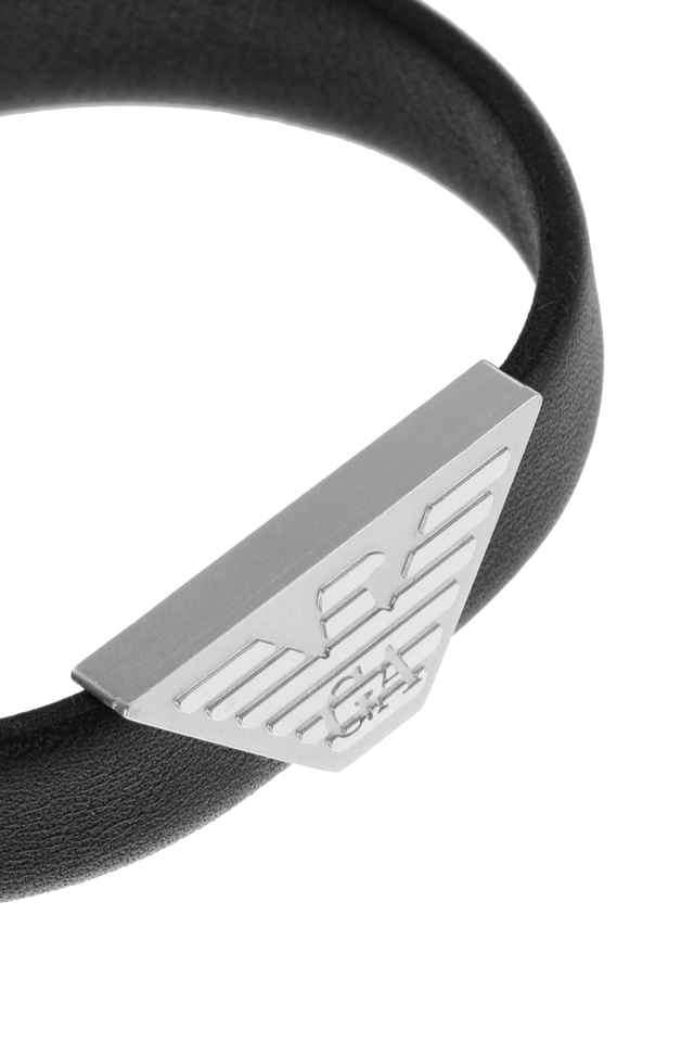 Emporio Armani Leather Armani Black Bracelet Buy Emporio Armani