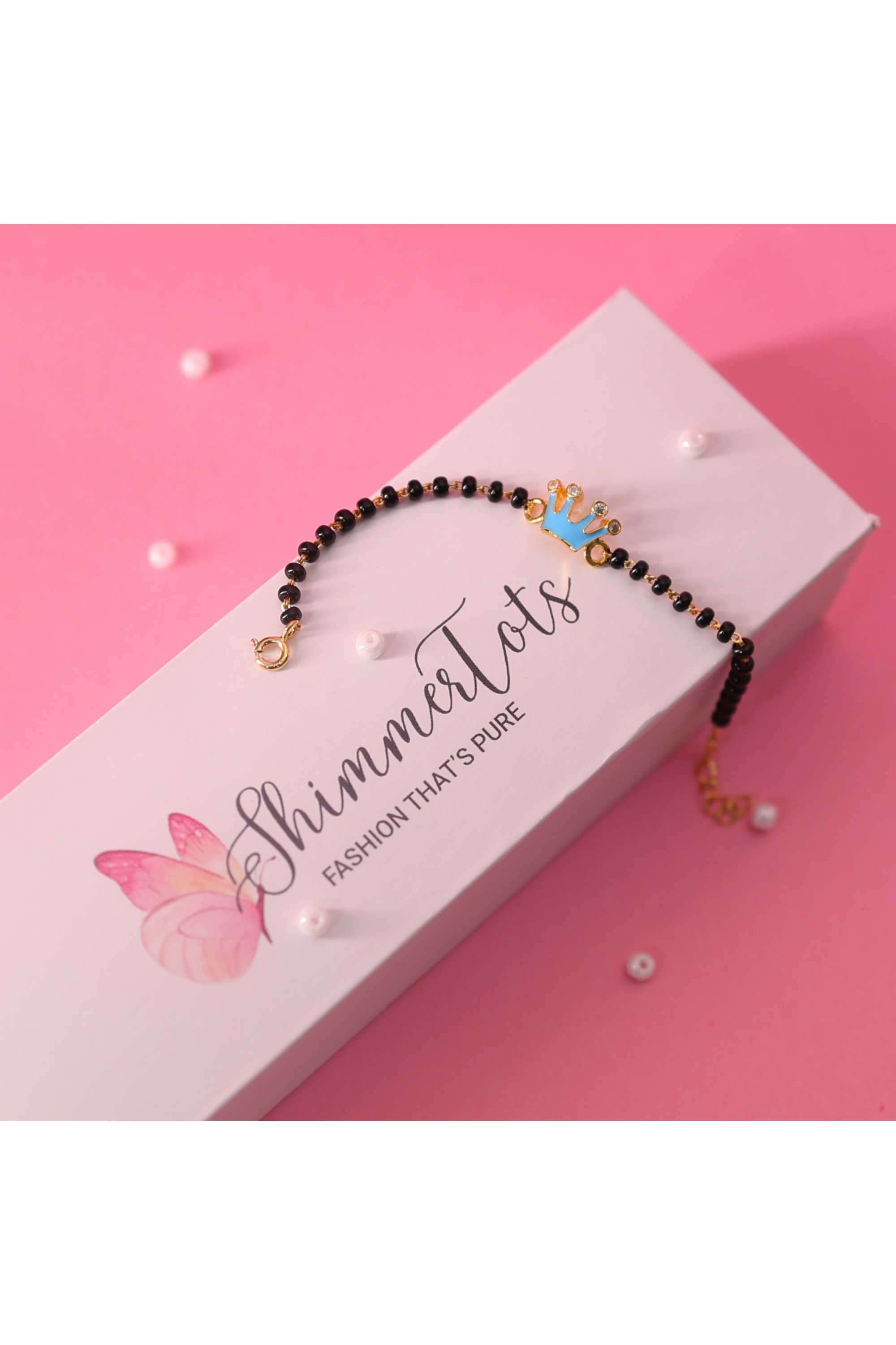 925-Silver-with-18Kt-Gold-Plated-Crown-Charm-Nazariya-with-Blue-Enamel