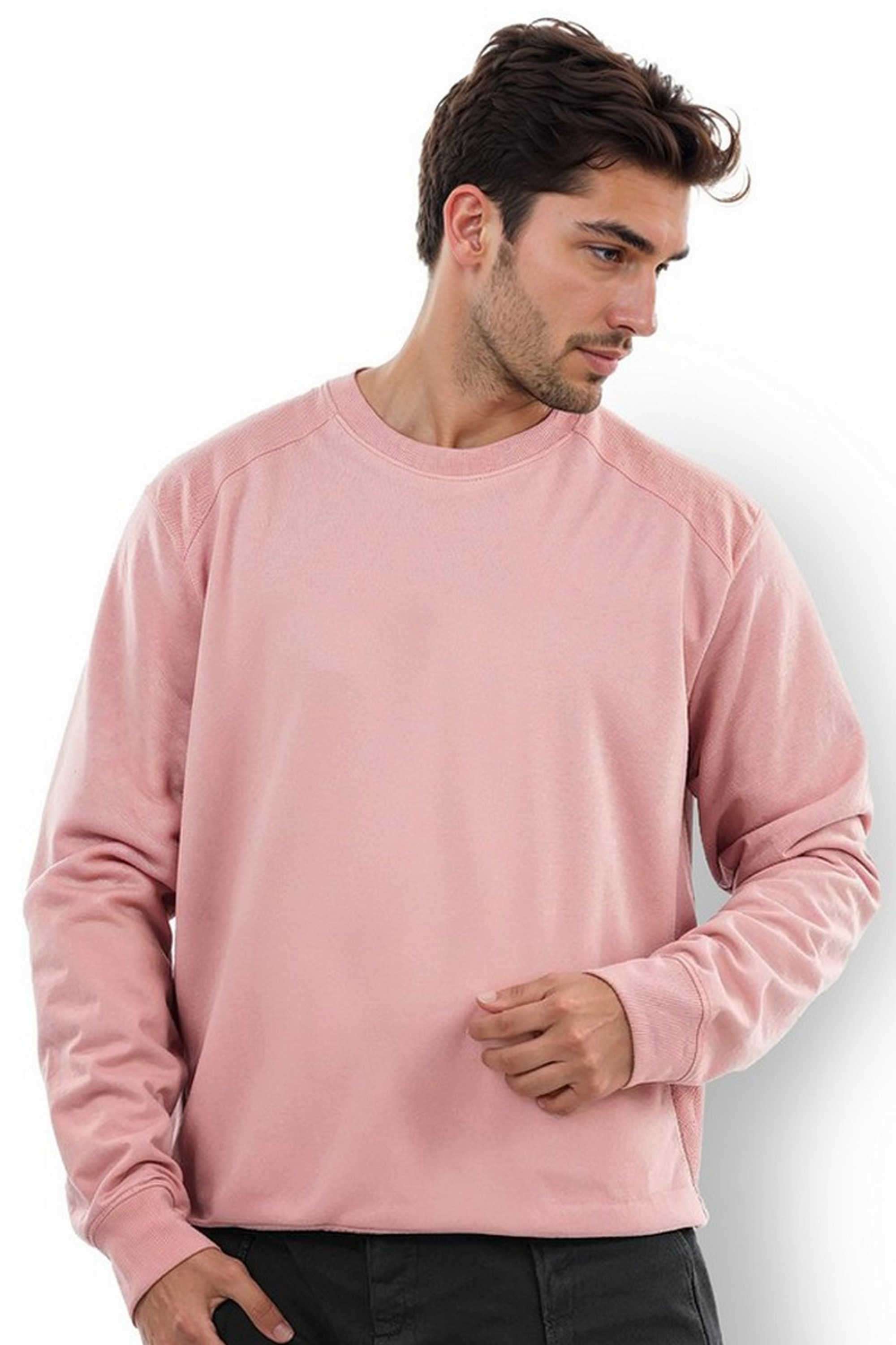 Solid-Cotton-Round-Neck-Men-s-Sweatshirt