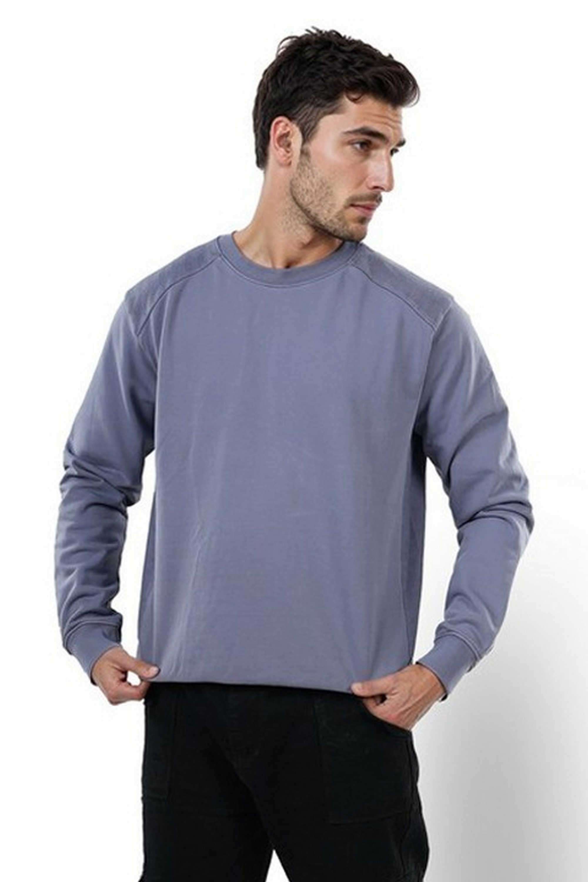 Solid-Cotton-Round-Neck-Men-s-Sweatshirt