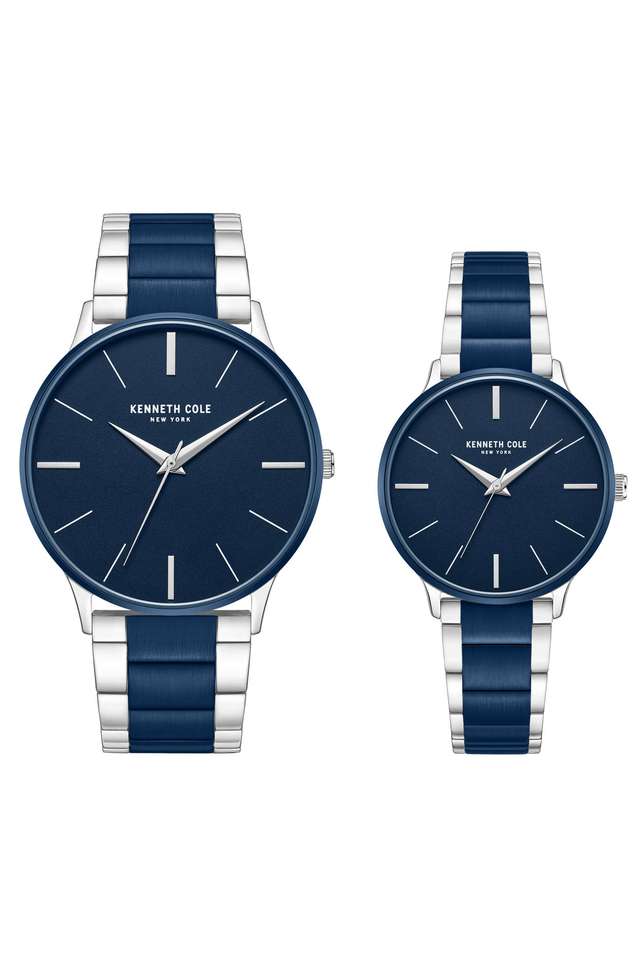 Modern-Classic-42-mm-Blue-Dial-Stainless-Steel-Analogue-Watch-For-Couple--