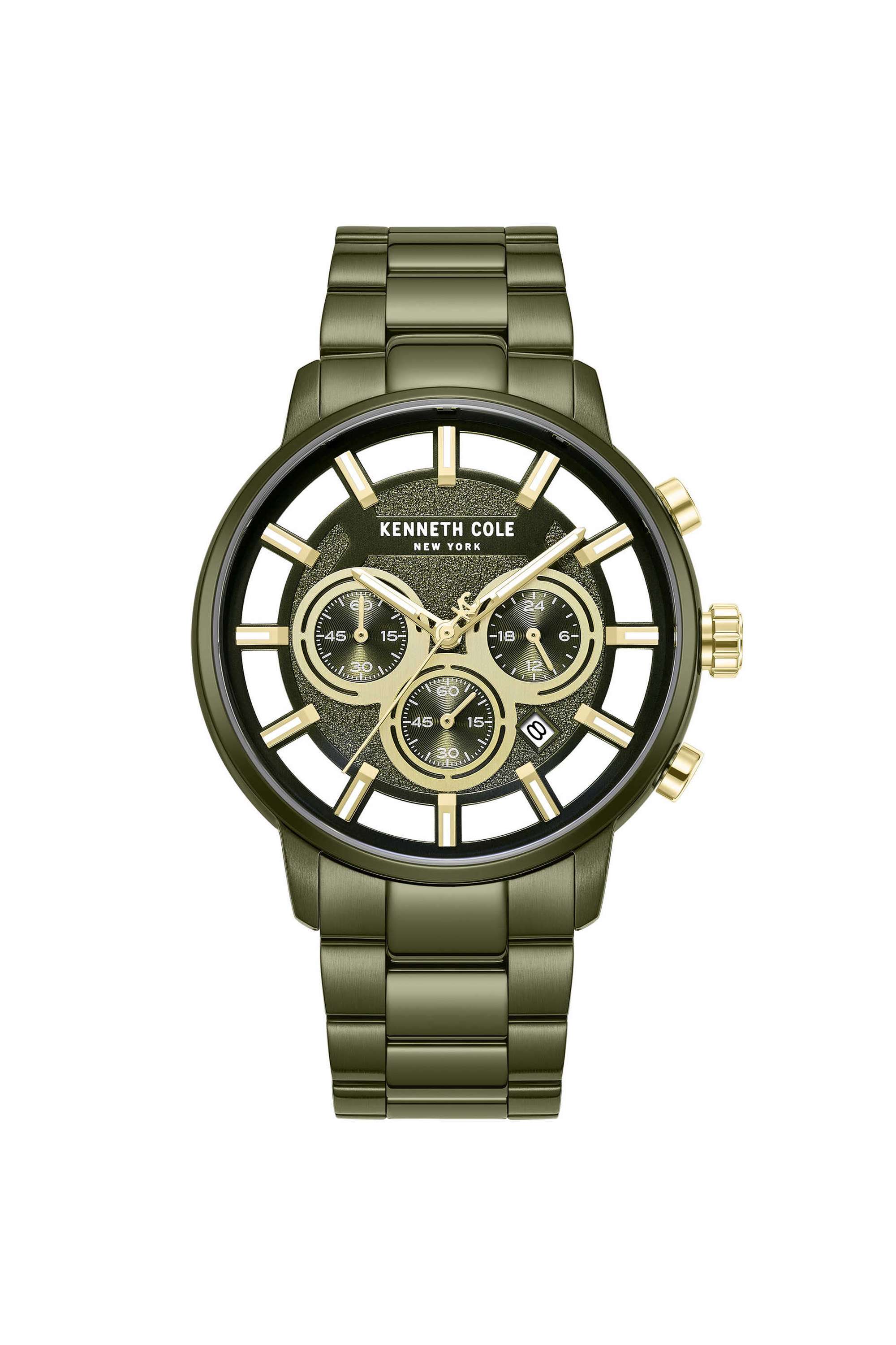 Capsule-44-mm-Green-Dial-Stainless-Steel-Chronograph-Watch-For-Men---KCWGI2105205MNW