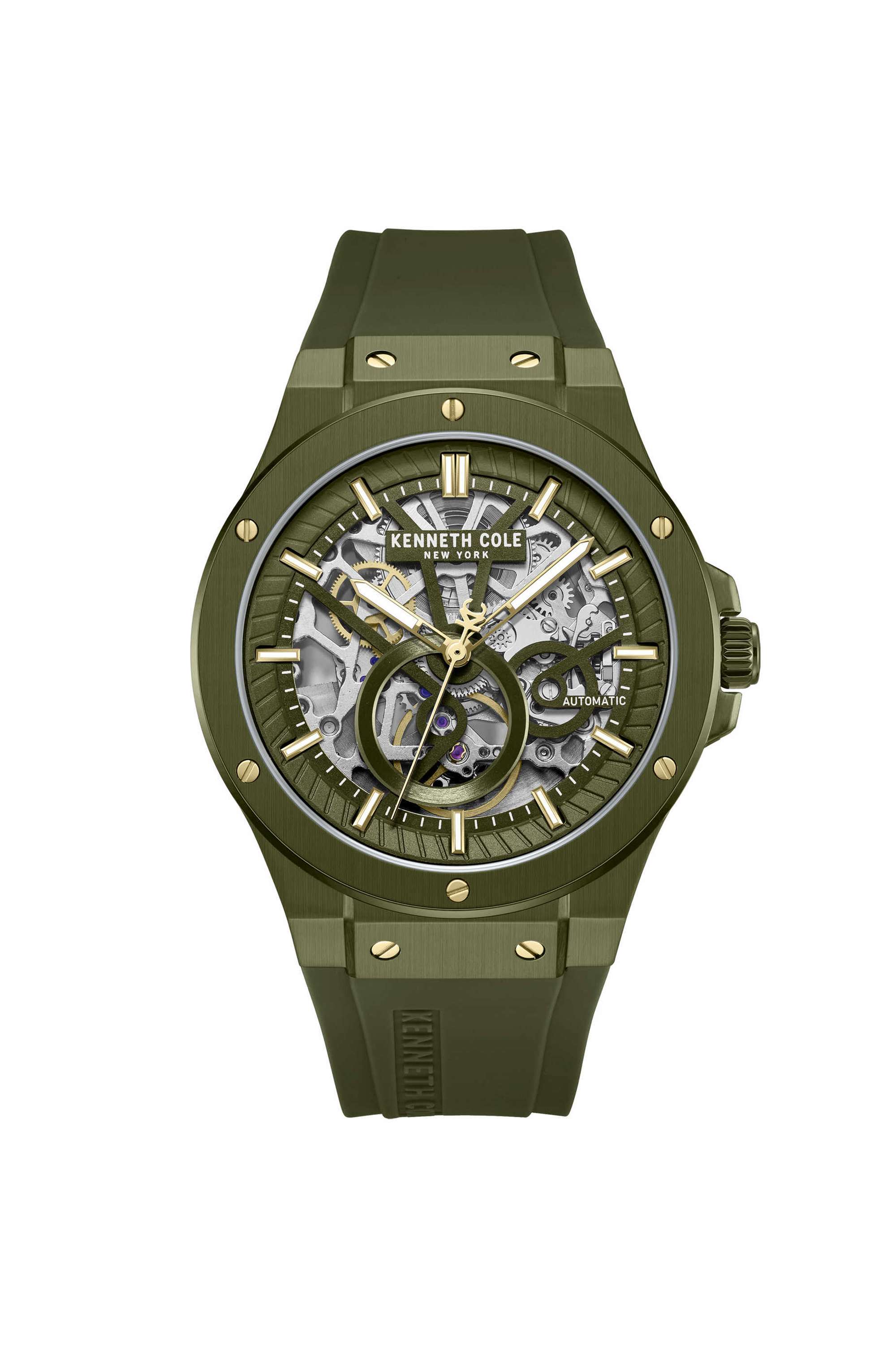 Capsule-43-mm-Green-Dial-Silicone-Analogue-Watch-For-Men---KCWGZ0080805MNW