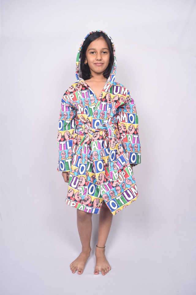 Viacom-Motu-Patlu-100--Cotton-Easy-Care-Bath-Robe