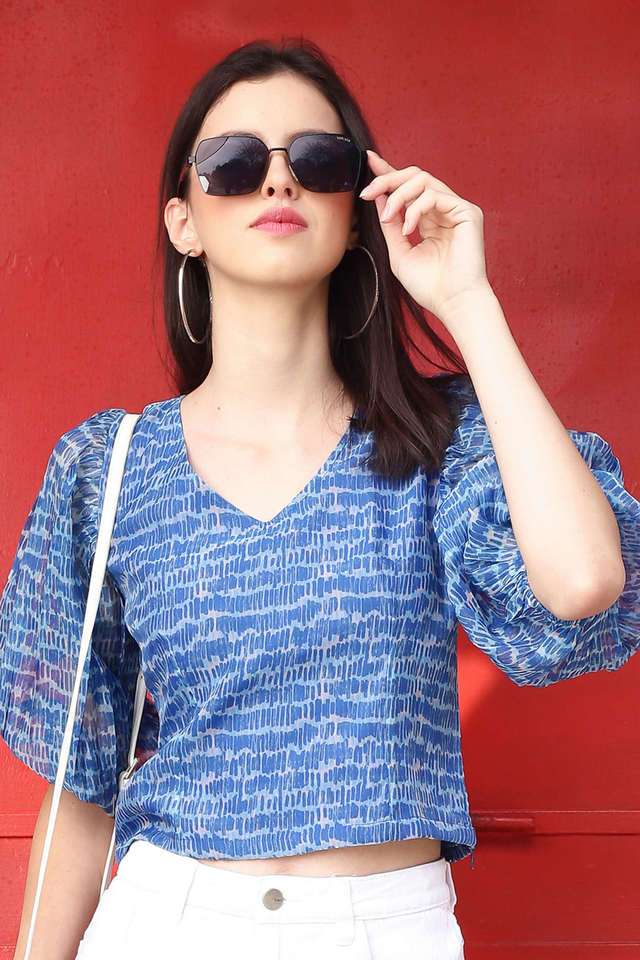 sera Printed Polyester V-Neck Women Top-picture-14