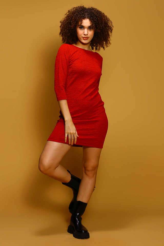 sera Solid Round Neck Polyester Women's Dress-picture-15