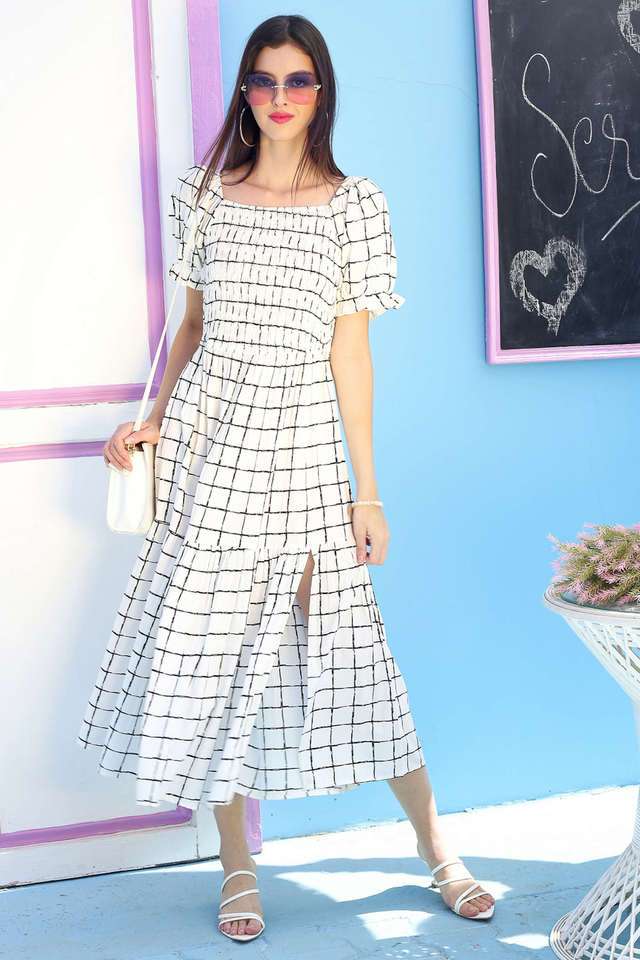 sera Printed Square Neck Polyester Women Dress-picture-13