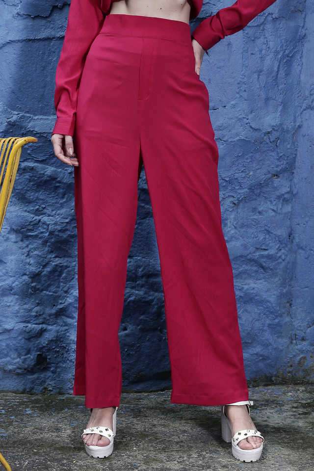 sera Solid Regular Fit Polyester Women Casual Wear Trouser-picture-15