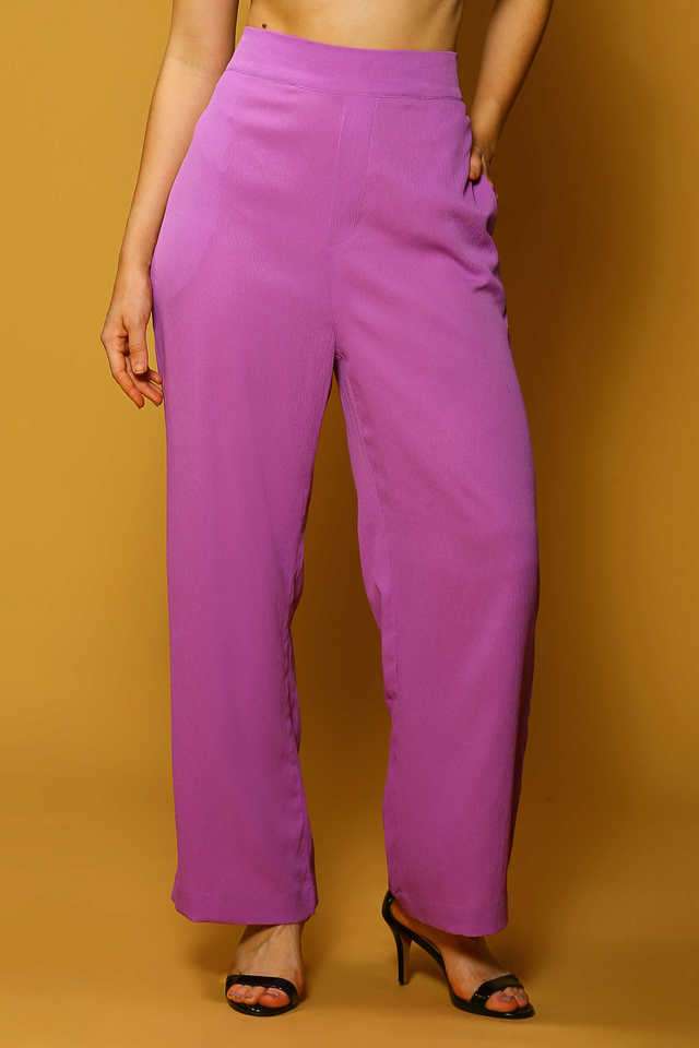 sera Solid Regular Fit Polyester Women Casual Wear Trouser-picture-18