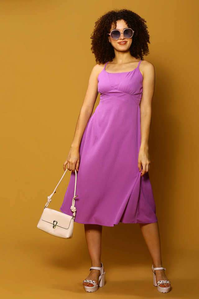 sera Solid Square Neck Polyester Women Dress-picture-12