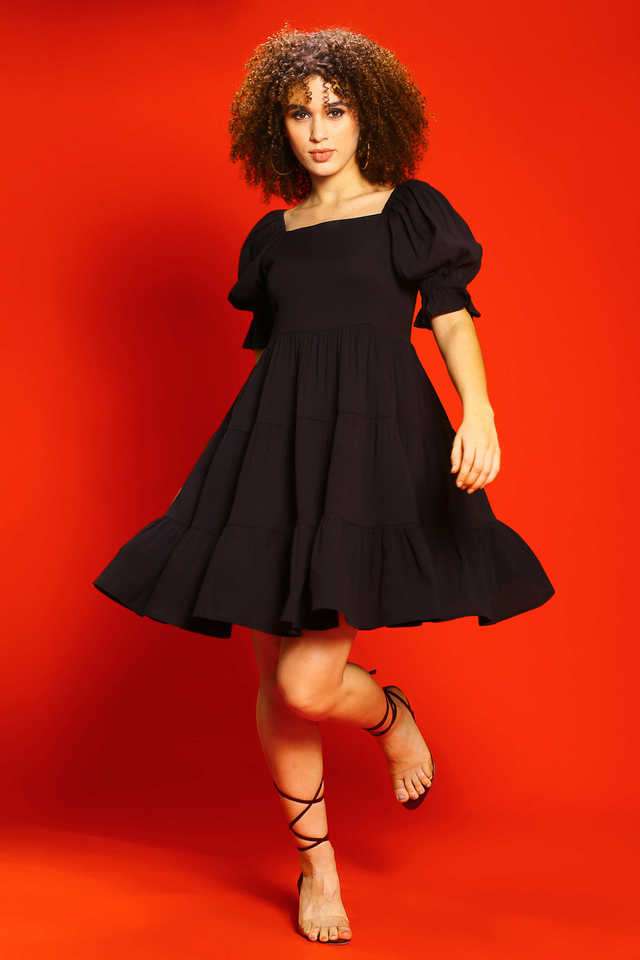 sera Solid Square Neck Polyester Women Dress-picture-19
